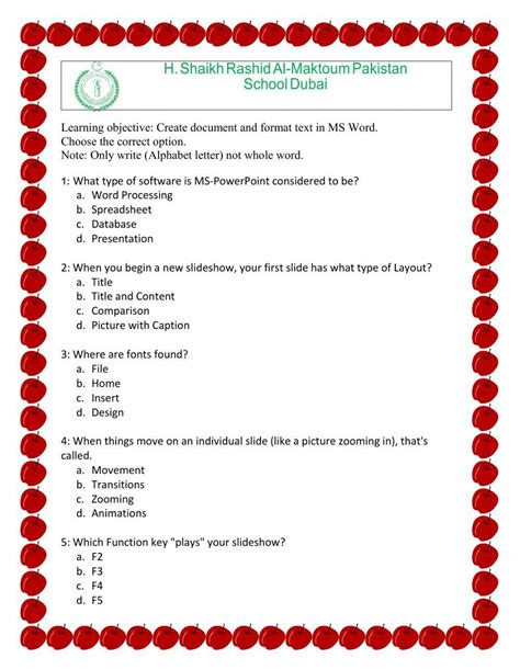 Afbeeldingsresultaten voor Worksheet On PowerPoint Introduction