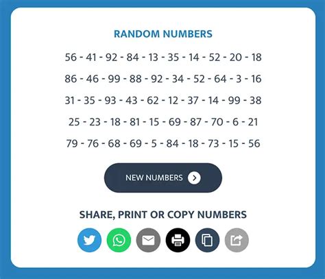 Toradh íomhá ar Random Number List Generator