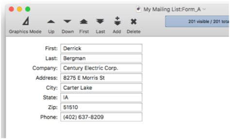 Toradh íomhá ar Address Data Entry Form