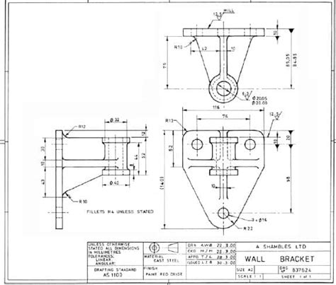 Toradh íomhá ar Engineering Part Drawing