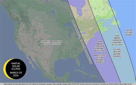 2025 Partial Solar Eclipse Maps for USA, Canada, and Europe