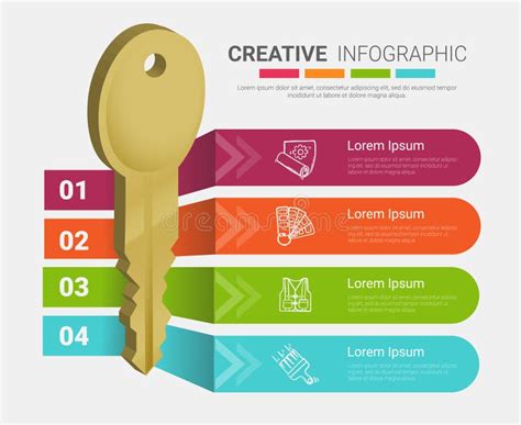 Infographic Key Design Template for Presentation Business Stock Vector ...