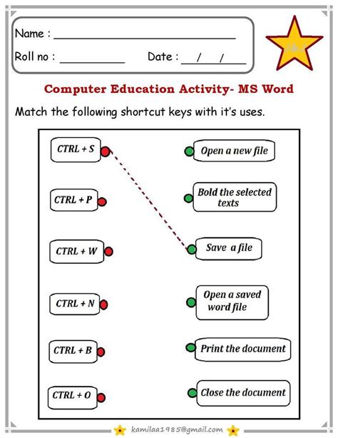 Basic Functions in Microsoft Word Worksheet に対する画像結果