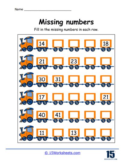 Missing Number Pattern Worksheets に対する画像結果