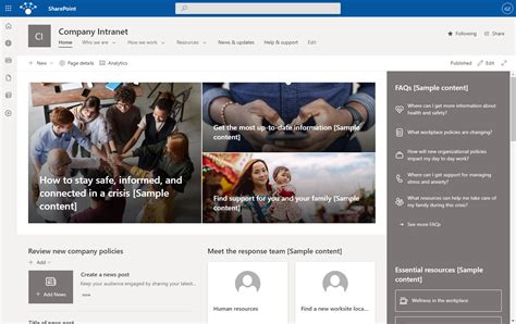 SharePoint Intranet Voorbeelden に対する画像結果
