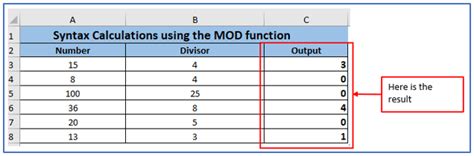 Image result for Mod Formula Excel
