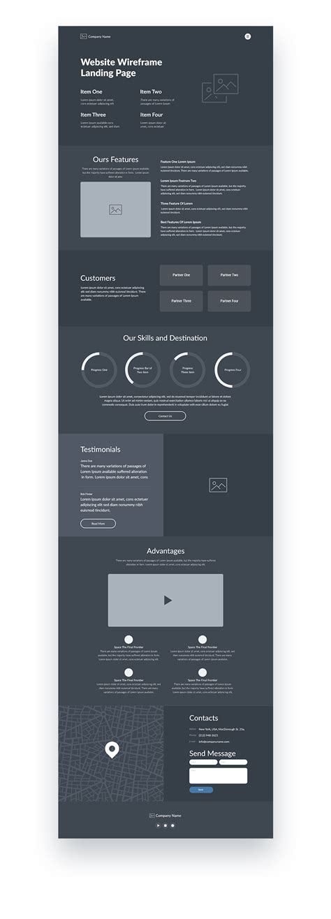 Image result for Simple Landing Page Design Barebones Lo-Fi Wireframe