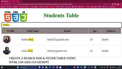 Image result for JavaScript Filter Table