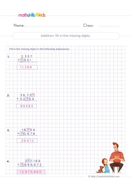 Image result for Fourth Grade Math Addition Worksheets