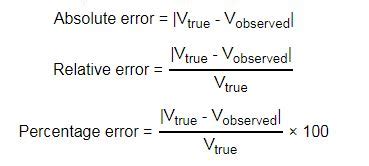 Image result for Percent Relative Error Formula