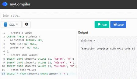 Image result for DBMS SQL Online Compiler