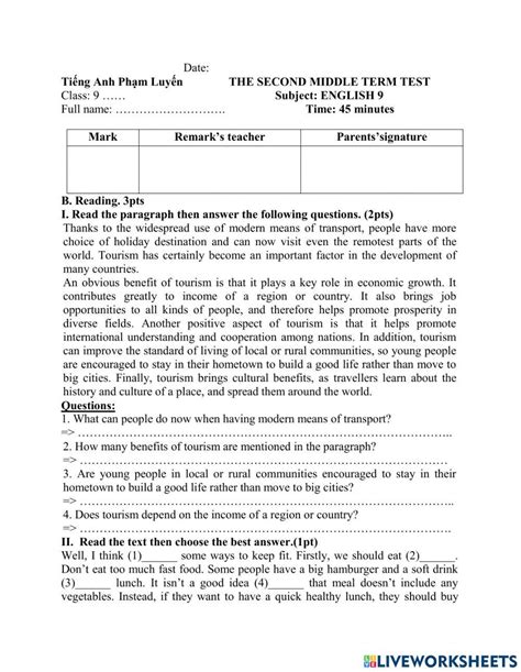 Image result for English Practice Test Grade 9 Worksheets