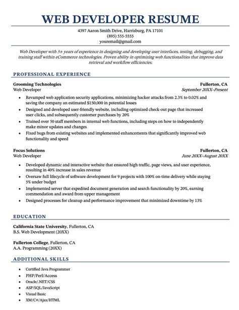 Image result for Software Dev Resume Example