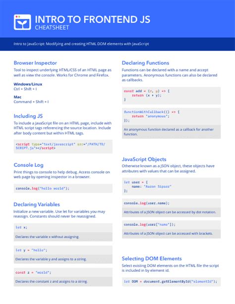 Image result for JavaScript Cheat Sheet PDF