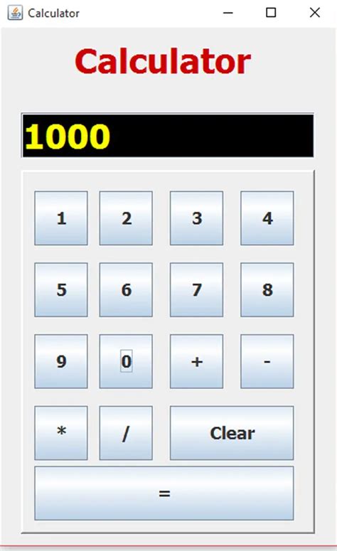 Toradh íomhá ar My Calculator in Java