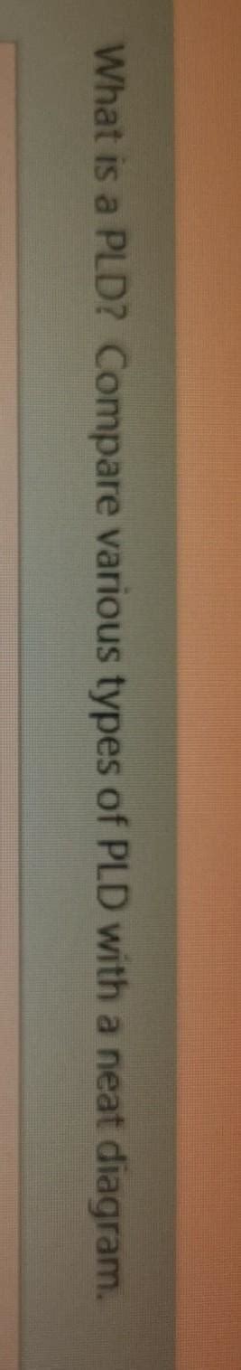 Solved What is a PLD? Compare various types of PLD with a | Chegg.com