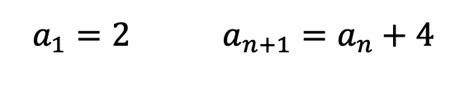 Afbeeldingsresultaten voor Recursive Formula Example Algebra