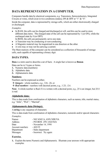 Image result for Data Representation in a Computer