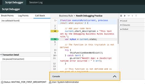 Image result for ServiceNow JS Console