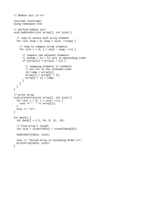 Image result for Bubble Sort C-code