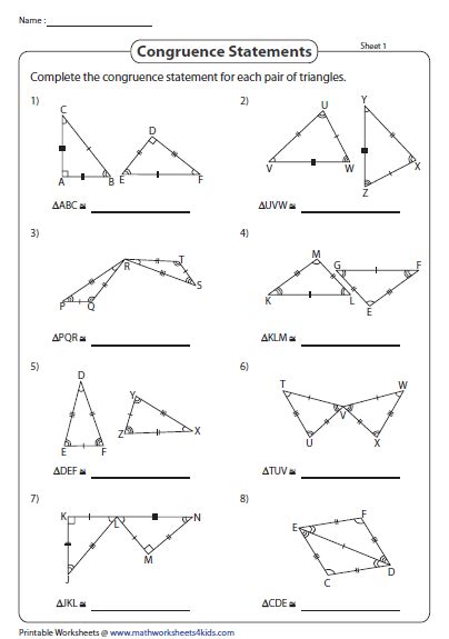 Image result for Triangle Congruence Worksheet Answer Key Back Side