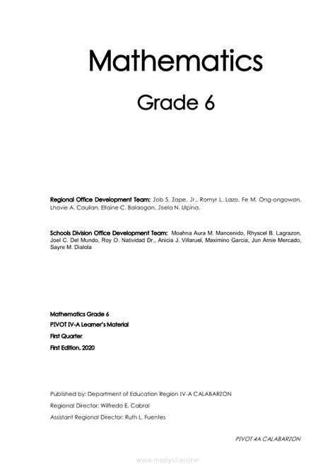 Image result for Module for Grade 6