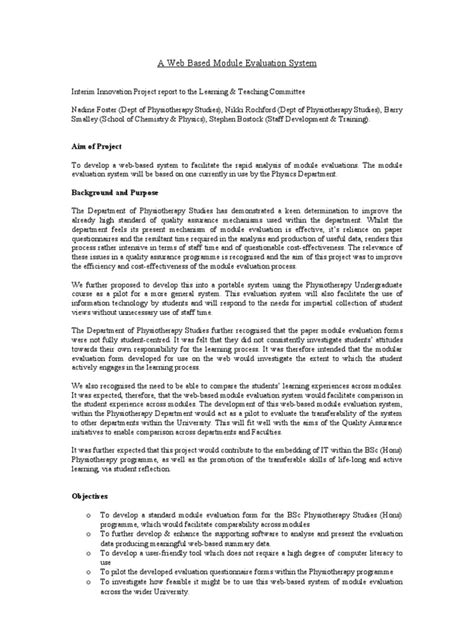 Image result for Module Evaluation Assessment Example