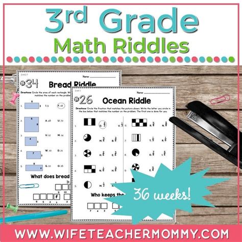 Toradh íomhá ar 3rd Grade Math Riddles
