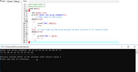 Image result for C Programming Reverse Array