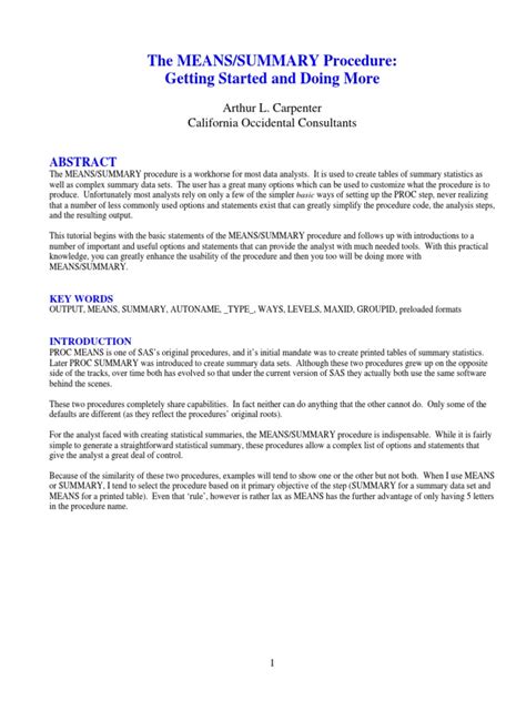 Image result for Advanced Proc Summary