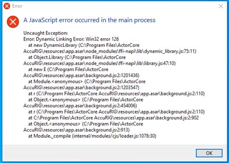 Image result for A JavaScript Error Occurred in the Main Process