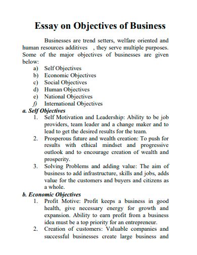 Image result for Business Plan Objectives Section Examples