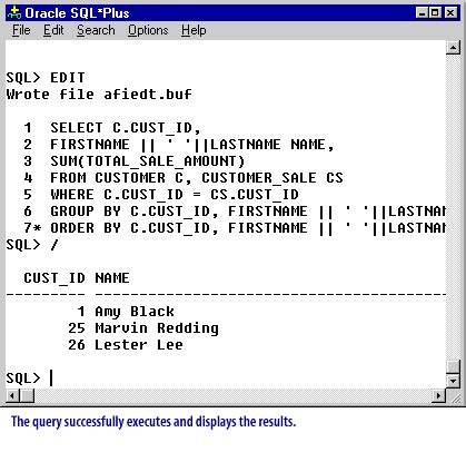 Image result for Running a Query in SQL Plus
