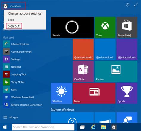 Image result for Windows Sign Out Screen