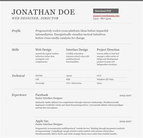 Image result for Resume HTML with Source Code