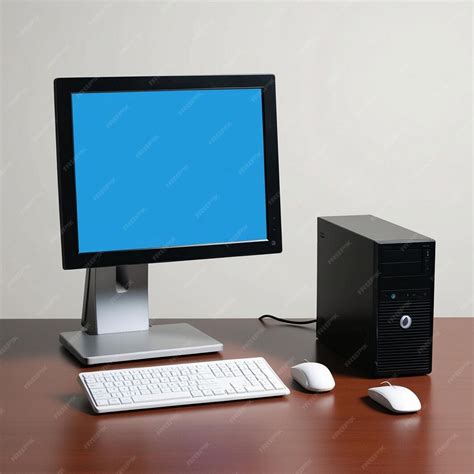 Sleek and Modern Desktop PC Setup with HighResolution Monitor | Premium ...