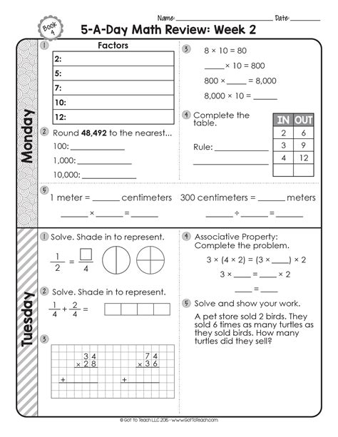 Image result for 4th Grade Math Worksheet Packet
