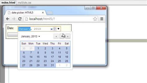 Toradh íomhá ar Date PICKER HTML