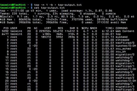 Toradh íomhá ar Top Cmd In Linux