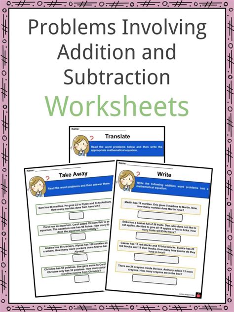 Image result for Addition and Subtraction Problem Solving Worksheets