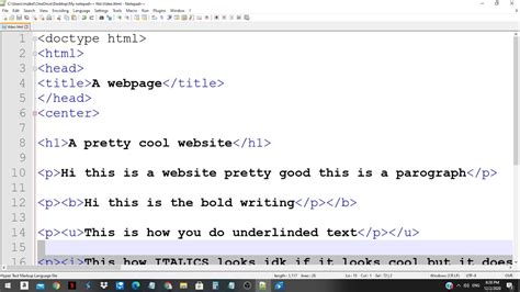 Image result for HTML Simple Code Notepad
