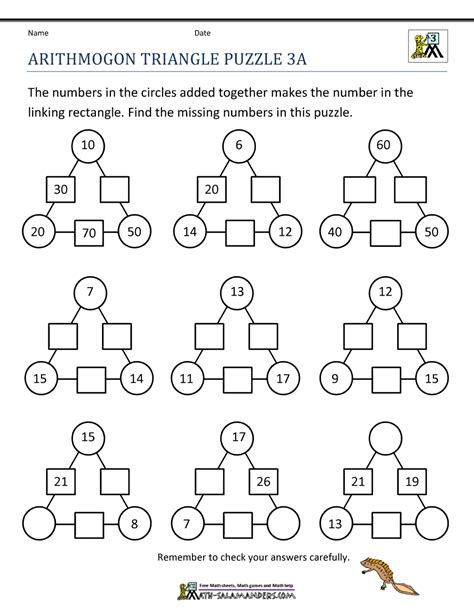 Afbeeldingsresultaten voor Grade 3 Math Puzzles