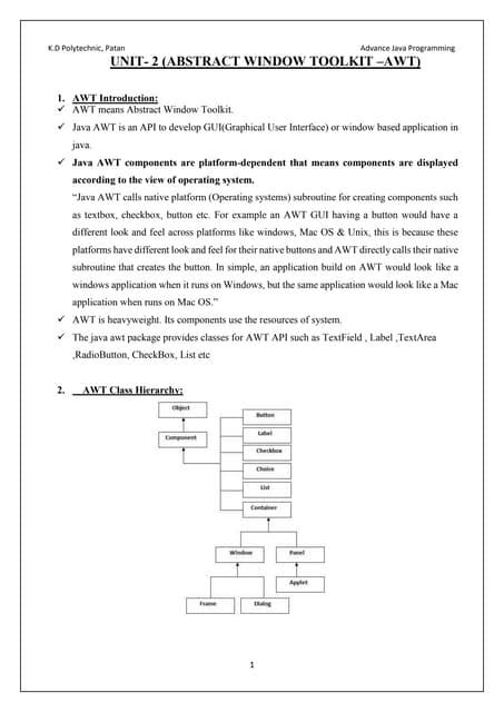 Image result for AWT in Java Notes PDF