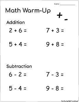 Image result for Math Warm Up Worksheets