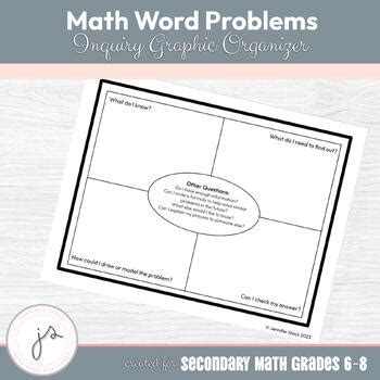 Graphic Organizer for Showing Math Work Word Problems に対する画像結果