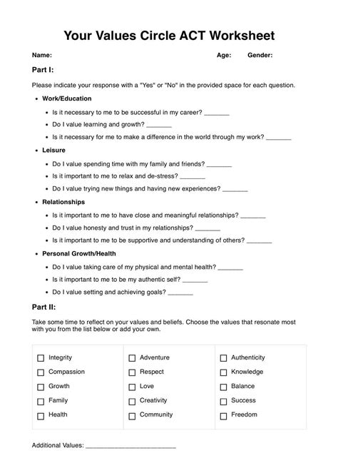Image result for Core Values Worksheet.pdf