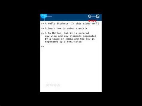 Toradh íomhá ar How to Enter a Matrix in MATLAB