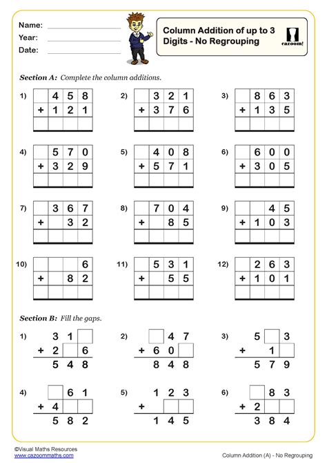Image result for Column Addition for 3rd Graders