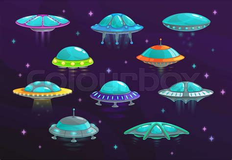 Toradh íomhá ar Alien Spaceship Cartoon UFO