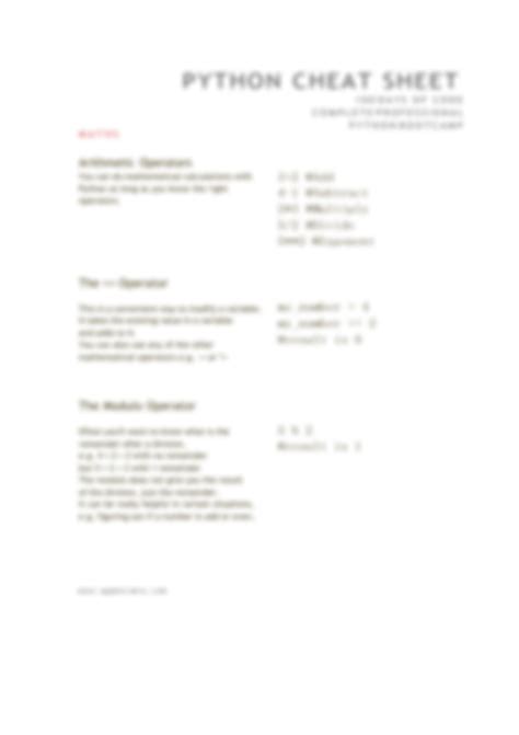 Python Syntax Cheat Sheet for Printing に対する画像結果